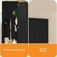 thumbnail image 4 of Homiflex Broom Closet Storage Cabinet, Wooden Garage Cabinet with Hooks and Shelf, Slim Utility Closet Broom Storage Cabinet for Cleaning Tool Mop, Black, 4 of 8