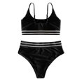 thumbnail image 3 of Elainilye Fashion Womens Bikini 2 Piece Set Swimsuit Net Yarn Filled Bra Swimwear Beachwear Swimsuit,Black, 3 of 9