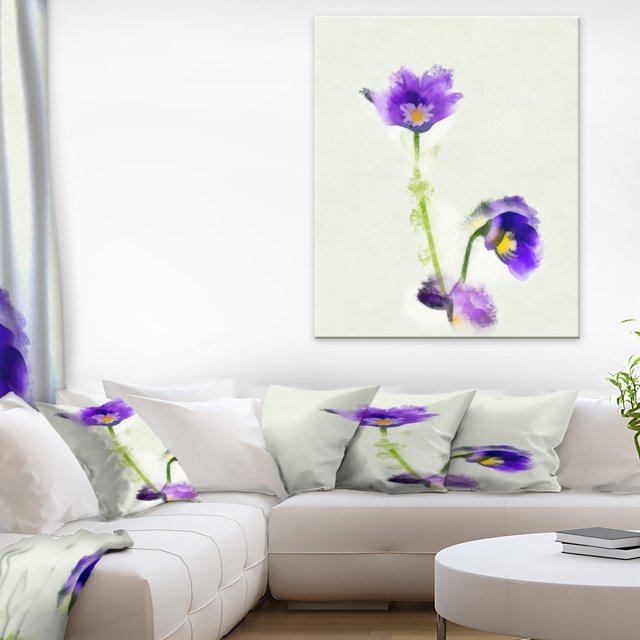 Purple Liverleaf Flower Watercolor - Floral Canvas Art Print