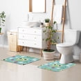 thumbnail image 5 of Toilet Rug U-Shaped Bathroom Rugs Non-Slip Soft Plush Machine Washable Contour Bath Mat Frog Face Leaf Strawberry Flower 24x20, 5 of 9