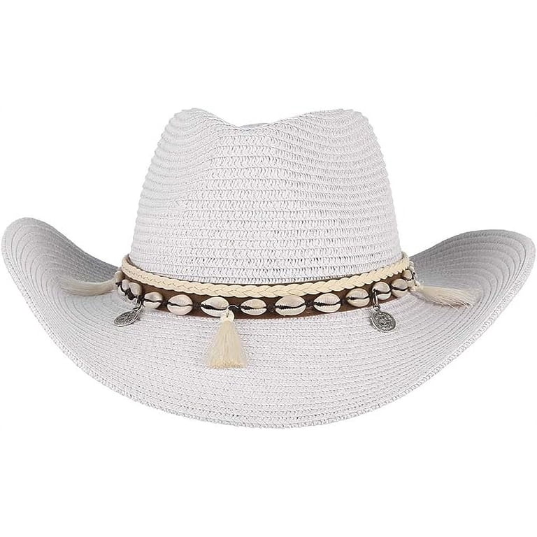 Vorkoi Straw Cowboy Hat, Roll up Wide Brim, Summer Beach Sun  display picture 3