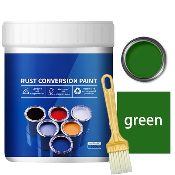 Rust Paint,Rust Converter,Rust Encapsulator,Rust Encapsulator Paint,Weatherproof Rust Converter Paint for Metal,Rust Converter for Metal,Water-Based Metallic(Green 500g/17.64oz)from QiwagFerng
