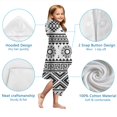 thumbnail image 7 of Black and White Geometric Boho Pattern Hooded Bath Towel，50"x30" for Ages 3 To 12 Kids, Quick Dry Lightweight Soft Microfiber Hood Beach Towel Cover Up for Kids, 7 of 7