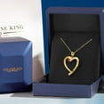 thumbnail image 5 of Gem Stone King 18K Yellow Gold Plated Silver Pink Tourmaline and Blue Sapphire Heart Pendant Necklace for Women | 0.16 Cttw | Gemstone October Birthstone | Round 3.5MM | With 18 inch Chain, 5 of 6