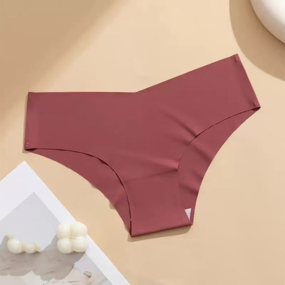 Seamless Cheeky Underwear for Women Seamless One Piece Women Sports Panties Low Waist Breathable Thin Underwear Briefs Wine XL