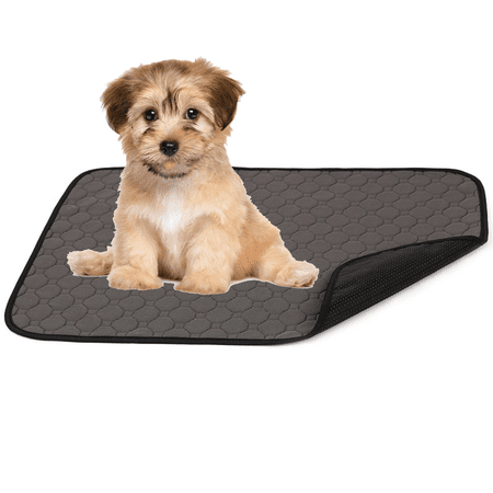 Holocky Washable Pee Pads for Dog 2-Pack Reusable Puppy Training Pads Gray 39×26 Inch