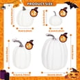 thumbnail image 3 of YOYTOO 7 Pcs Artificial Fake Pumpkins Fall Decoration, 4 Sizes, DIY Foam Pumpkins for Halloween Autumn Harvest Thanksgiving Table top House Dining Table Party Decoration (White), 3 of 10