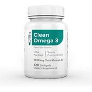Omne Diem Clean Omega 3  1020mg, 120 softgel Capsules  Fish Oil Dietary Supplement with Omega-3 Fatty Acids: EPA & DHA