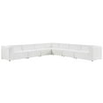 thumbnail image 2 of Modway Mingle 7-Piece Modern Faux Leather Sectional Sofa in White, 2 of 10