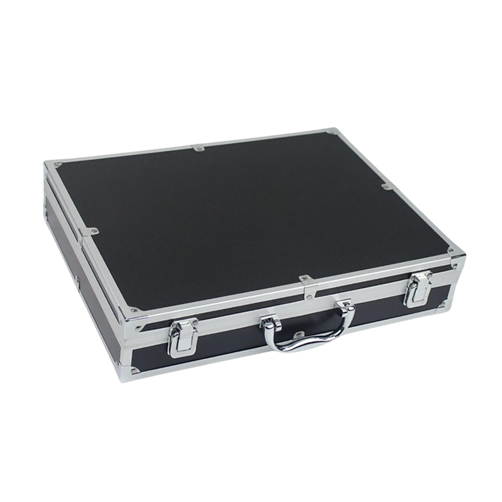 MAGIDEAL Aluminum Alloy Tool Box Carry Case Briefcase with Handle Multipurpose Sturdy Organizer Carrying Suitcase for Warehouse Travel Black
