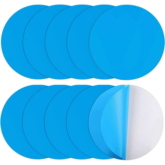 10 Pcs Pool Patch Repair Kit PVC Vinyl Pool Liner Patch Self Adhesive Plastic Pool Patch for Above Ground Pools Inflatable Boats Balls Toys Swimming Ring Tent
