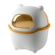 thumbnail image 1 of Mini bote de basura de escritorio con tapa, lindo contenedor de basura para encimera, pequeño cesto de basura de plástico para decoración de oficina/cocina/mesa de café - Amarillo, 1 of 5