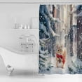 thumbnail image 2 of Christmas Shower Curtain, 60" x 72", Winter Pine Forest Cute Squirrel Snowfall Waterproof Bathroom Curtain Washable Shower Curtain Set with 12 Hooks, 2 of 6