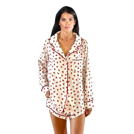 

Silky Strawberry Pajama + Eye Mask Set