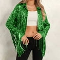thumbnail image 7 of Wowcloth Woman's Sequin Fringe Jacket, Long Sleeve No Hood, Casual Outerwear for Daily Use, 7 of 7