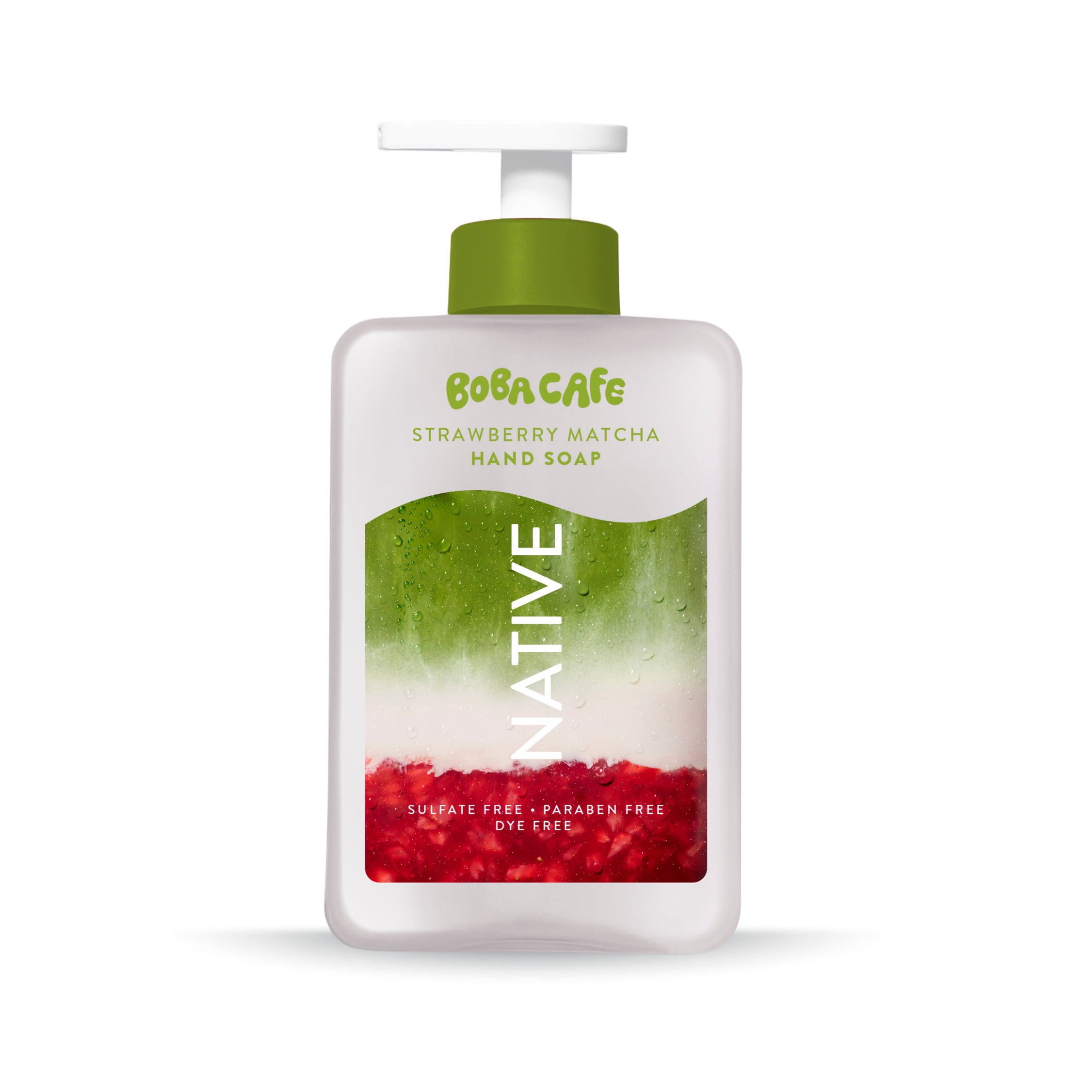 (6 pack) Native Liquid Hand Soap, Limited Edition Strawberry Matcha, Sulfate Free Hand Soap, Boba Café, 13 fl oz