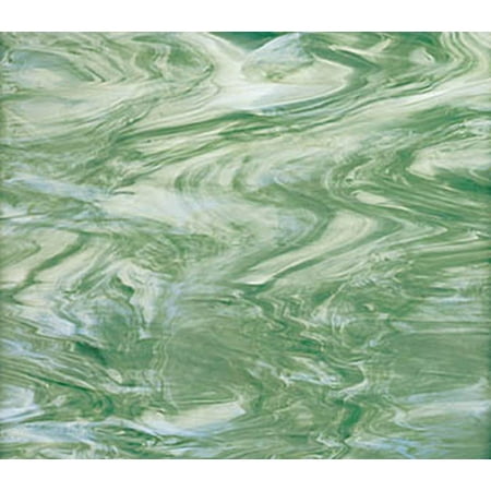OCEANSIDE STAINED/FUSING GLASS SHEETS - SEAFOAM GRN/WHT (Small 8" x 12")
