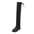 thumbnail image 2 of TIREOW Women's Over The Knee Boots Wide Calf Pointed Toe Long Stretch Boots Knee-High Heel Boots Sexy High Boots Chunky Heel Flock Sexy Fall Boots Winter Fashion Thigh Boots, 2 of 4
