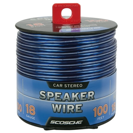 Scosche KS18100CS 18 Gauge CCA Car Stereo Speaker Wire - 100 Foot Spool