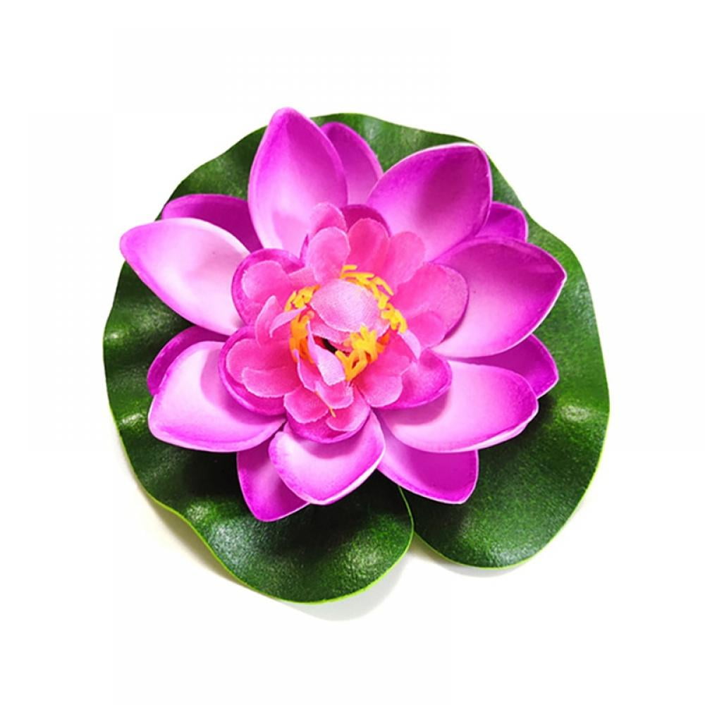 4PCS Floating Pond Decor Water Lily Lotus Foam Flower Artificial Water Lilies Floating Ornament For Pond Pool Aquarium Home Garden Party Special Decoration