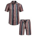 thumbnail image 2 of Biekopu Men's Hawaii Shirt Suits, Fashion Printed Button Down Short Sleeve Shirt + Beach Shorts Set, 2 of 9
