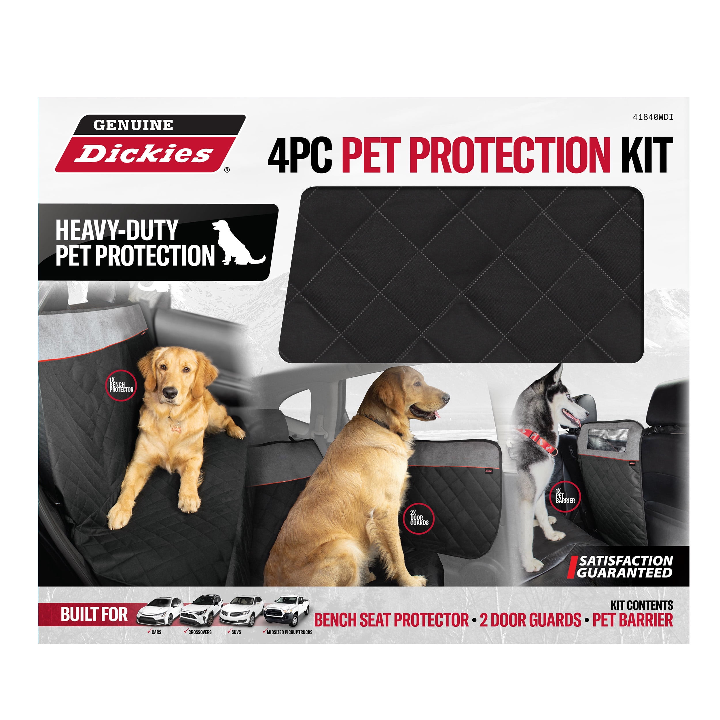 Genuine Dickies 4-Piece Universal Automotive Seat Covers Pet Protection Kit, 41840WDI