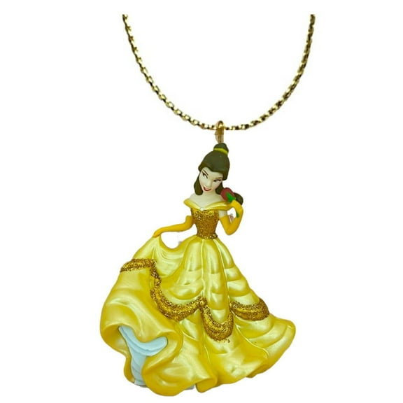 Princess Belle Beauty & the Beast Yellow Glitter Ornament PVC Figure 4” Figurine New