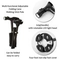 thumbnail image 3 of Negro - Bastón plegable de 1 pieza, bastón plegable LED, bastón para caminar, mango de gel ergonómico, fácil de plegar - Diseñado para hombres, mujeres, ancianos., 3 of 5