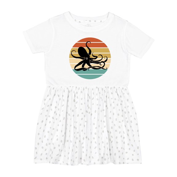 Inktastic Octopus Vintage Sunset Girls Toddler Dress