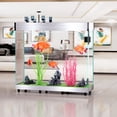 thumbnail image 3 of Thickened Tempered Glass Deluxe Version Fish Tank （Silver） 42.5W x 13.8Dx 47.2H 120Gal, 3 of 9