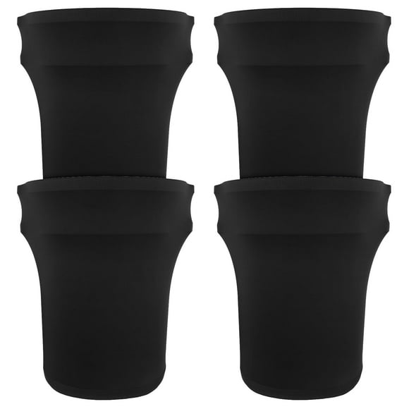 BSTKEY 44 Gallon Stretch Spandex Trash Can Cover, 4 Pack Outdoor Fitted Waste Container Cover Round Garbage Can Covers for Wedding Party Commercial Fundraiser Decor, Wit