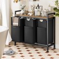 Laundry Hamper 3 × 12.5 Gal (142L) Laundry Basket Organizer with 3 Pull