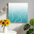 thumbnail image 2 of Canvas Wall Art, Aqua Blue Geometric Framed Canvas Prints for Bathroom Kitchen, Modern White Stripe Distortion Art Gallery Wrapped Wall Decor for Home Office, Gifts, 10"x10" Ship Next Day, 2 of 9