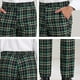 thumbnail image 4 of Pantalones rectos de corte recto con estampado de cuadros y bolsillos para hombre, pantalones casuales con botones, 4 of 7