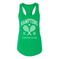 thumbnail image 2 of Wild Bobby Hamptons Tennis Club Est 1986 Sports Ladies Racerback Tank Top, Kelly, X-Large, 2 of 6