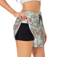 thumbnail image 2 of Bixox Women's Cute Owl pattern 2 in 1 Running Shorts - Lightweight Athletic Workout Gym Yoga Shorts Liner with Pockets - Medium, 2 of 7