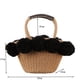 thumbnail image 2 of Bolso de paja para mujer - Bolsos de playa de verano para mujer - Lindos bolsos de mano y monederos para mujer - Bolso de paja con decoración de bolas blancas y negras, 2 of 5