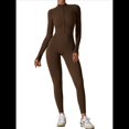 thumbnail image 1 of Mono de Entrenamiento de Larga para Mujer, con Cremallera, Pantalón y Mono Ajustado. Café de Té Asesinado M, 1 of 10