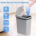 thumbnail image 4 of Smart Touchless Bathroom Trash Can - Anborry 2.2 Gallon Automatic Motion Sensor Rubbish Can with Lid Electric Waterproof Narrow Small Garbage Bin for Kitchen, Office, Toilet, Bedroom (Grey), 4 of 7