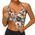 thumbnail image 3 of Picia lips record rock Skull Sports Bra for Women,Padded Strappy Sports Bras Medium Support Yoga Bra with Removable Cups,Running Yoga Bra-XX-Large, 3 of 9
