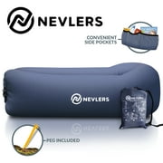 Nevlers Air Filled Inflatable Lounger - Dark Wash Blue Jeans - Portable & Waterproof - Polyester
