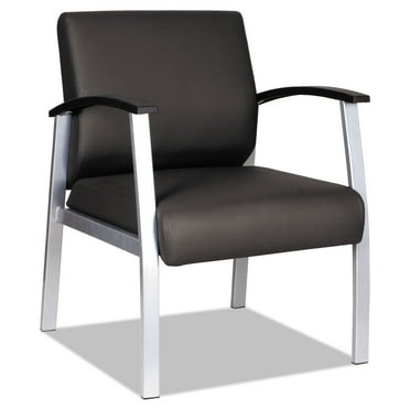Alera Alera Metalounge Series Mid-back Guest Chair, 24.60'' X 26.96'' X 33.46'', Black Seat/black Back, Silver Base