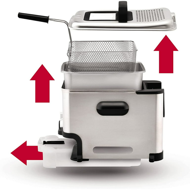 1set Deep Fryer, Small Deep Fryer With Filter Rack And Tongs