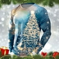 thumbnail image 2 of KHONTS Christmas Tree T Shirts for Men Long Sleeve Casual Holiday Xmas Tees Casual Crewneck Pullover 2025 Christmas Graphic Shirt 13-Light Blue M, 2 of 3