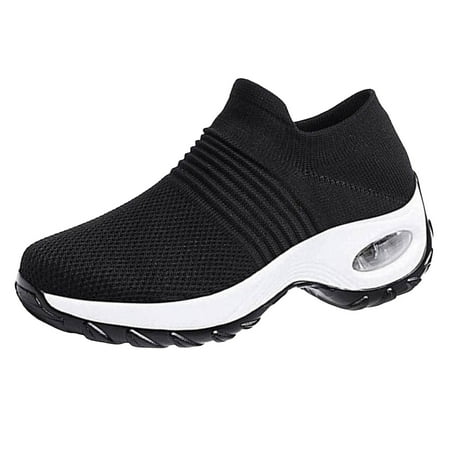 

DVKOVI Womans Dress Shoes Womens Slip On Sneakers Women s Wear Walking Shoes Mesh Loafers Unisex Lightweight Casual Sneakers for Gym Travel Work Platform Sneakers for Women Dark Gray 42