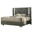 thumbnail image 2 of Levi Queen Bed-Dark Gray-Solid Teak and Rubberwood-Modern LED Lighting, 2 of 9