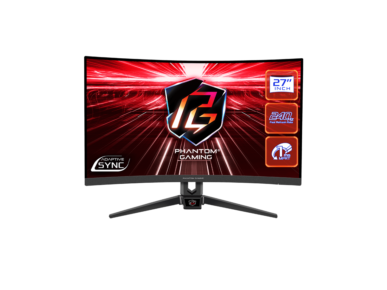 ASRock Phantom PG27F15RS1A 27" FHD 1920 x 1080 240 Hz (144Hz and higher) Adaptive Sync Built-in Speakers Curved Gaming Monitor