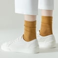 thumbnail image 3 of sunsanly 1 Pair Women Socks Mid-tube No Odor Casual Solid Color High Elasticity Anti-slip Breathable Soft Sweat-absorption Anti-shrink Sports Jogging Socks, 3 of 8