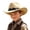 Beige, variant on Kids Cowboy Hat Playful Western Style Fedora Hat For Little Boys And Girls Outdoor Party Casual Sun Protection