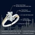 thumbnail image 2 of 925 Silver and 10K Yellow Gold Sky Blue Aquamarine and White Lab Grown Diamond 2 Heart Promise Couple Engagement Mother Ring (0.85 Cttw, Gemstone Birthstone, Available in Size 5, 6, 7, 8, 9), 2 of 6